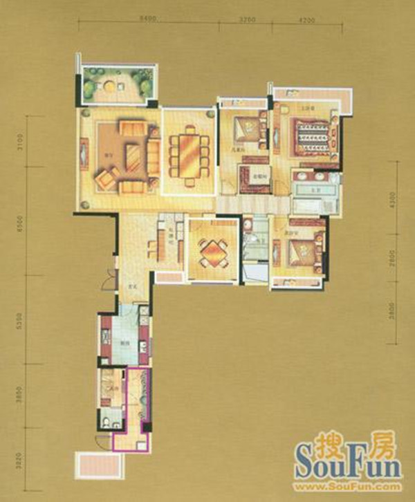 誉峰-中式古典-四居室