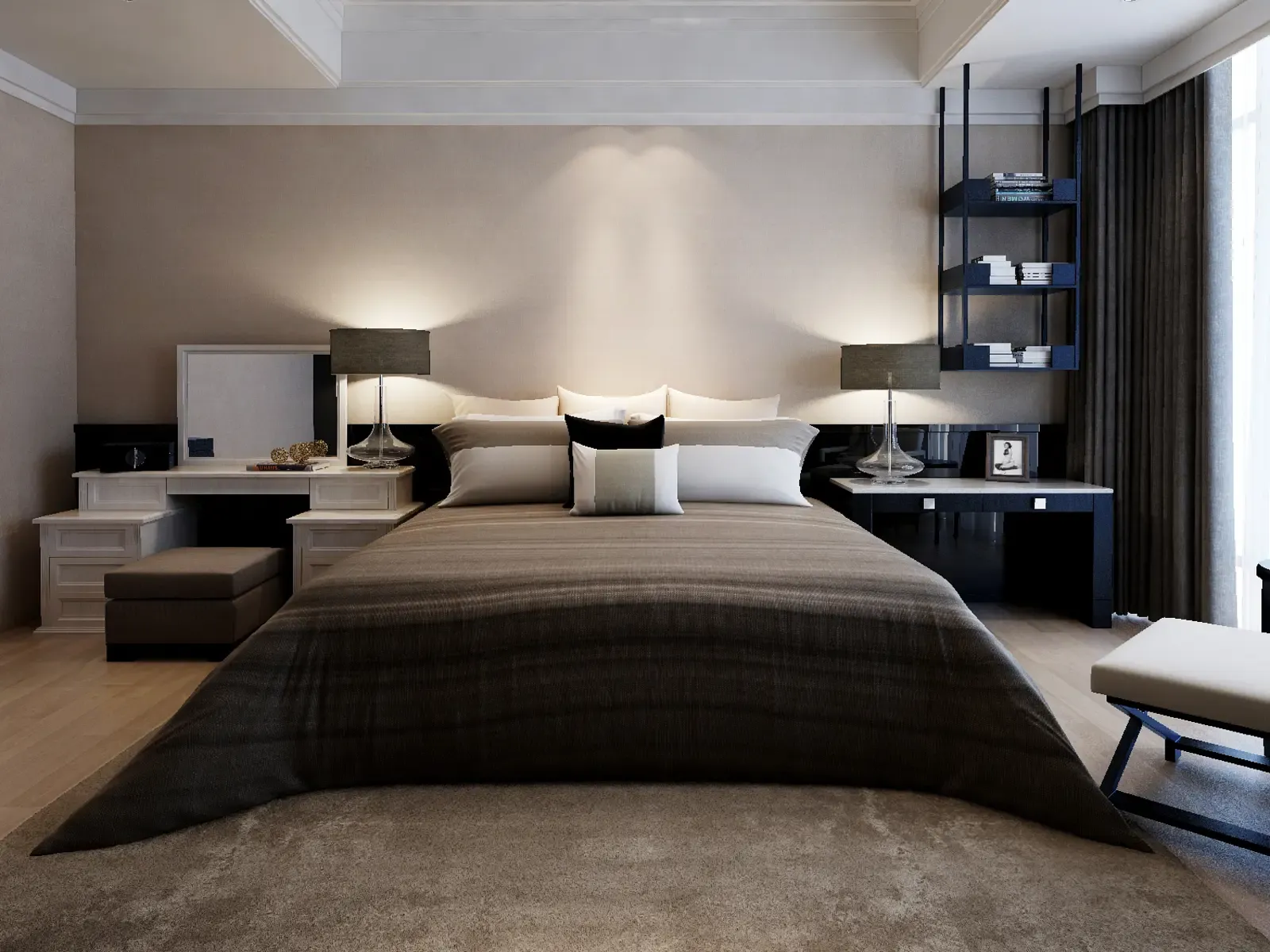 现代简约二居室78平米8万-富力金港城装修案例-广州房天下家居装修网