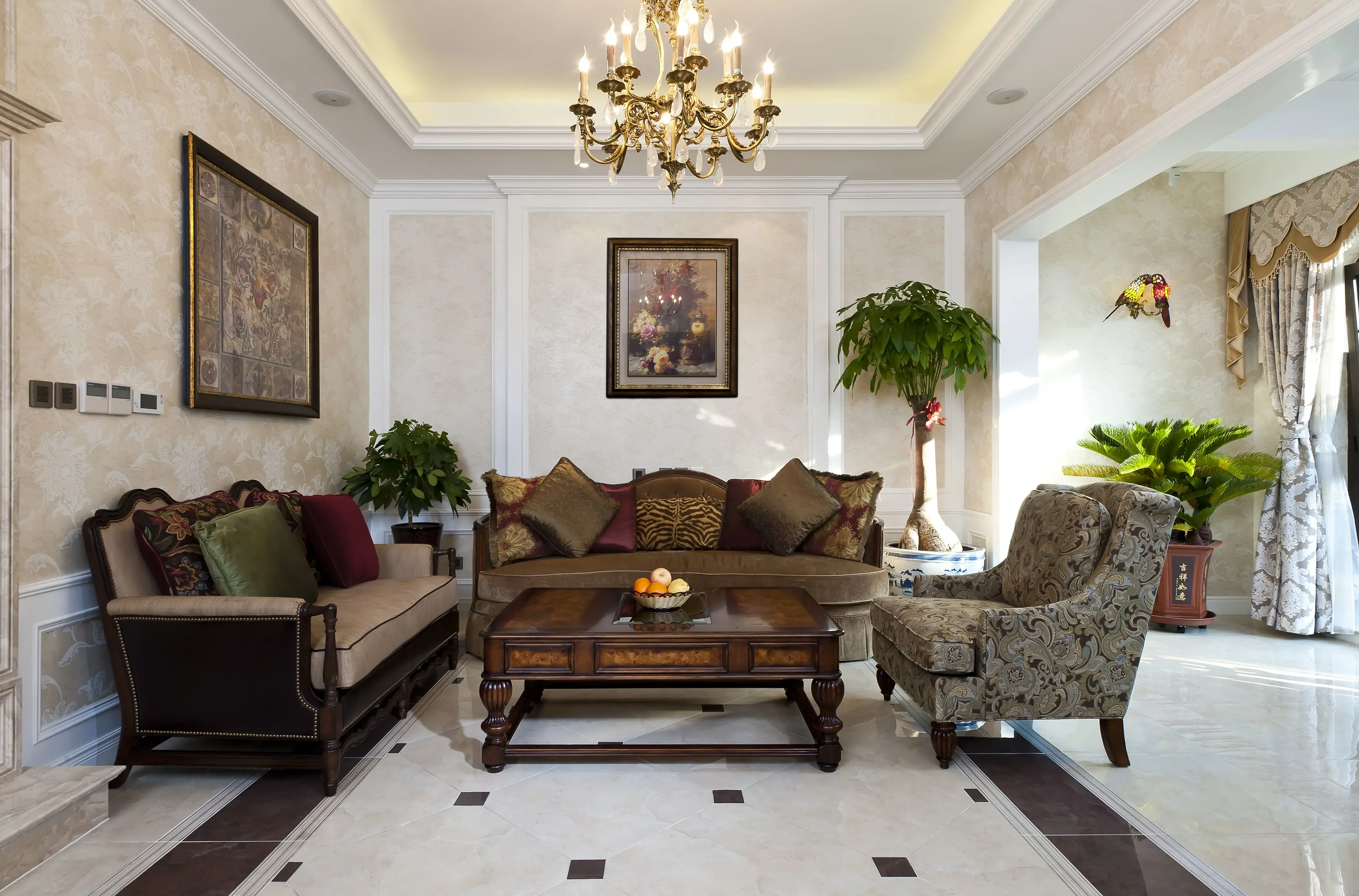 勾勒典雅三口之家-美式新古典