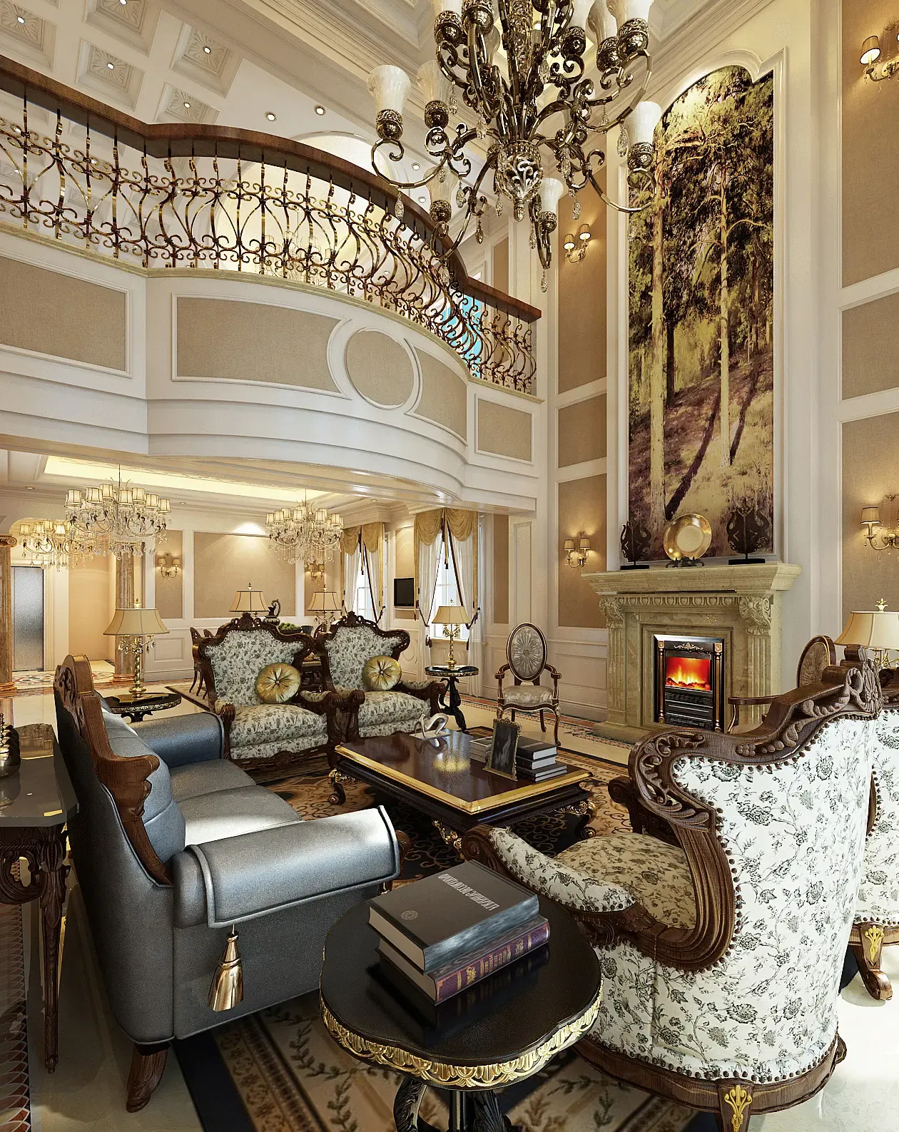 欧美风情别墅装修效果图700平米180万欧美风情别墅装修案例大全-上海