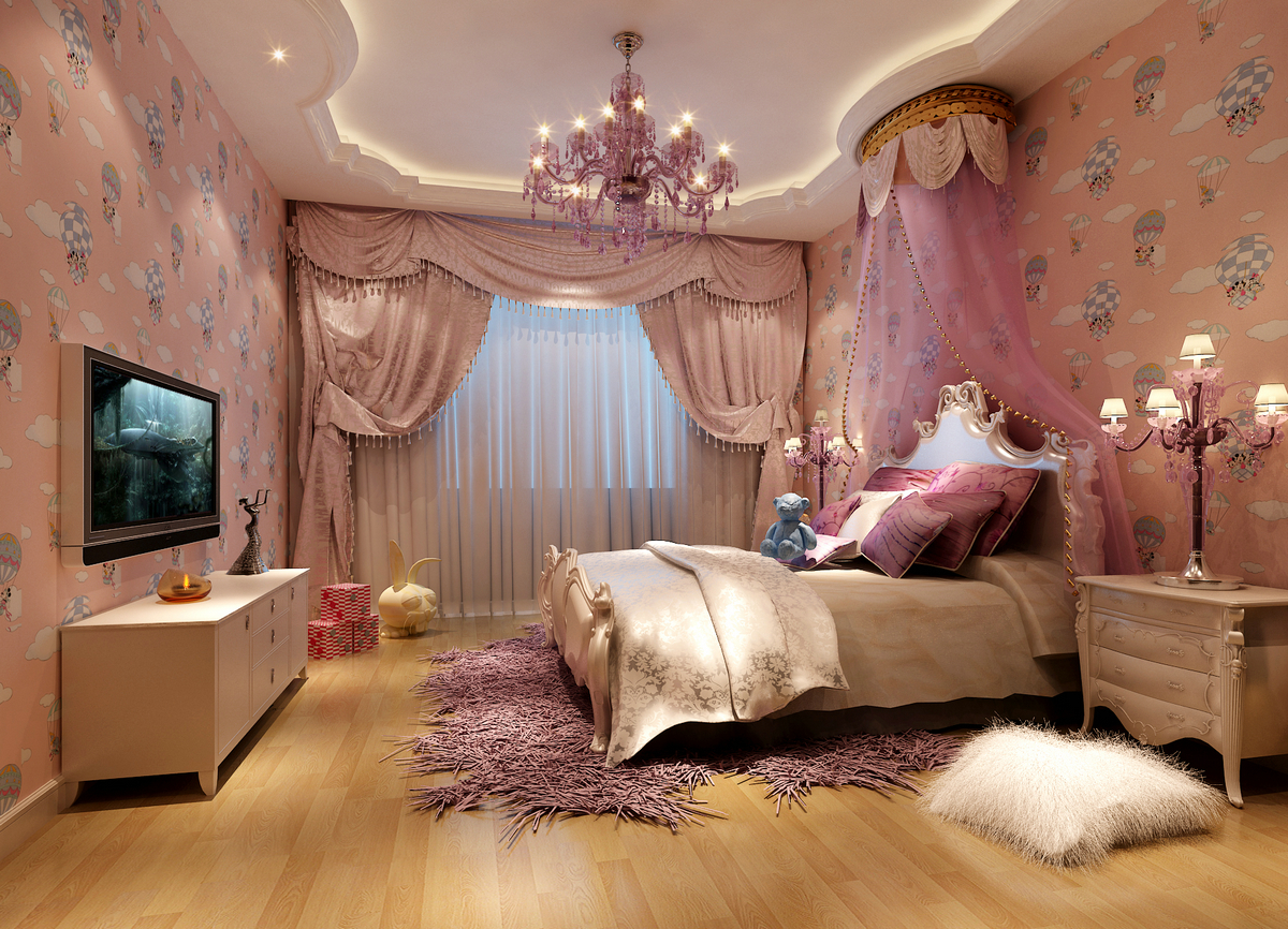 小公主的专属卧室，甜蜜又温馨 - 美范儿设计效果图 - 每平每屋·设计家