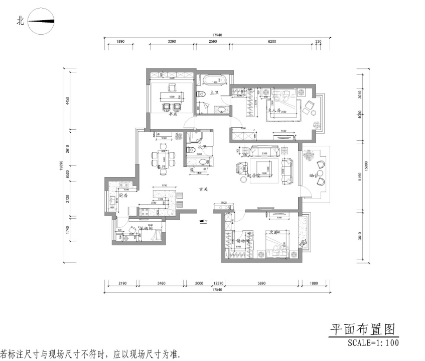 时代豪苑-中式风格-四居室