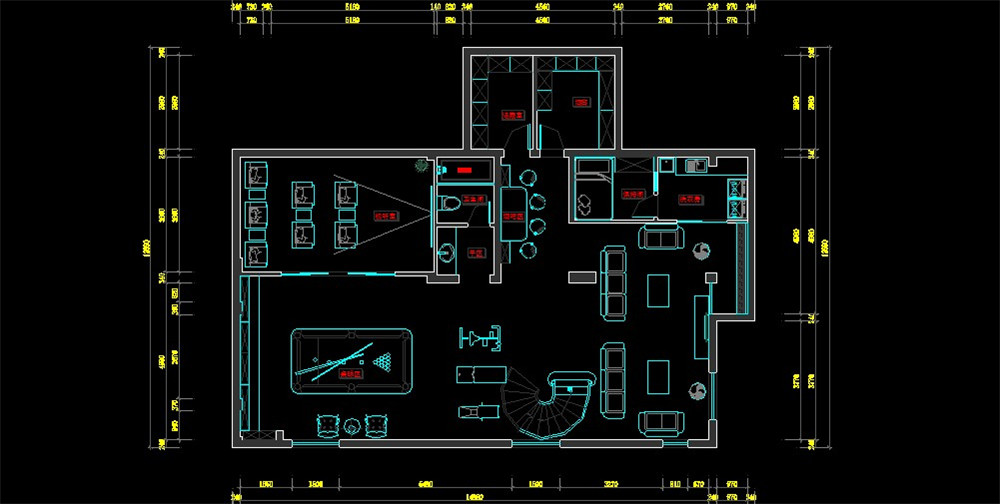 地下室平面方案布局图