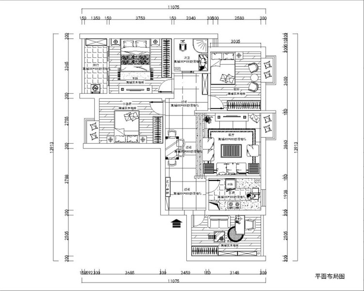 福星惠誉国际城-中式风格-三居室