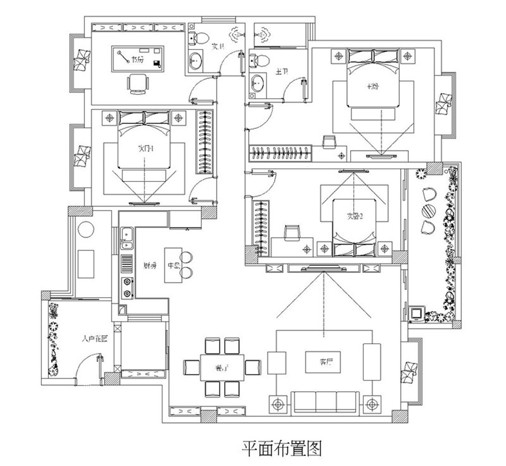 庄士映蝶蓝湾-简欧风格-四居室