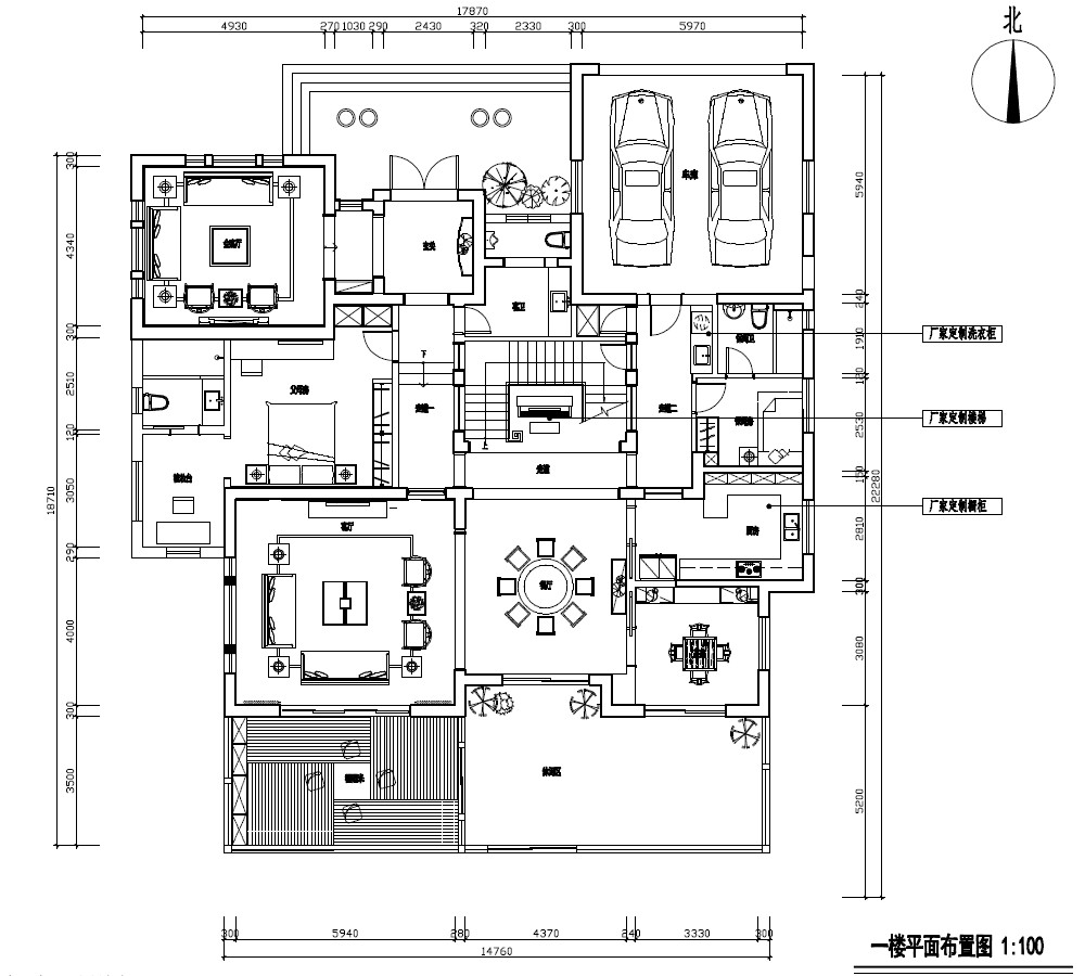 上海天马高尔夫别墅混搭风格五居室装修效果图_600平米100万装修设计