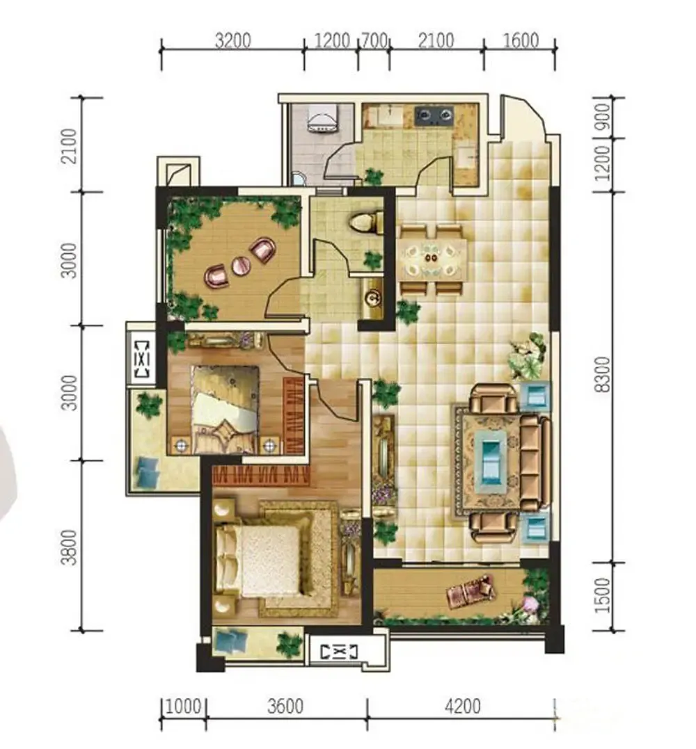 华宇龙湾-现代简约-二居室