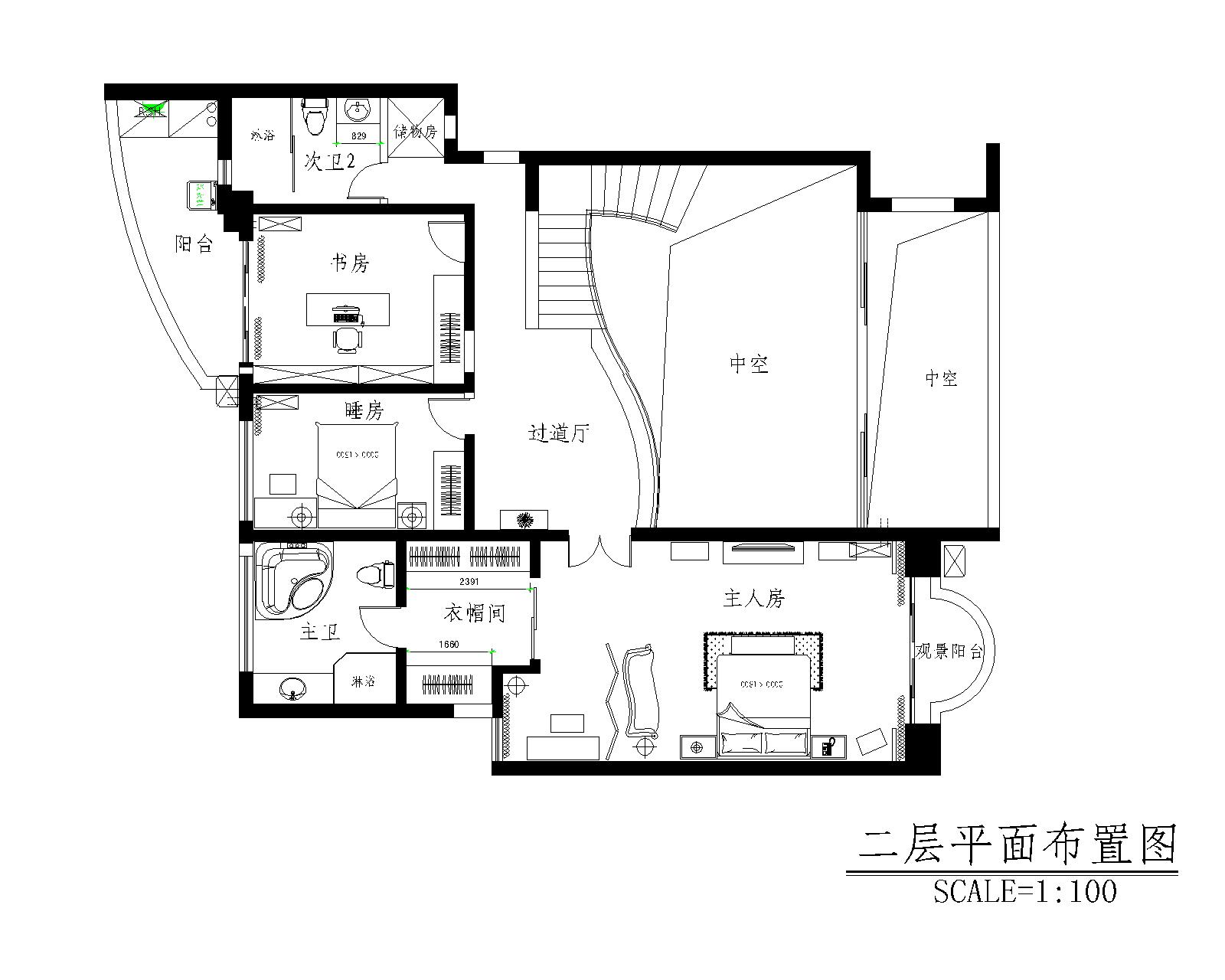 汇景新城-简欧风格-五居室