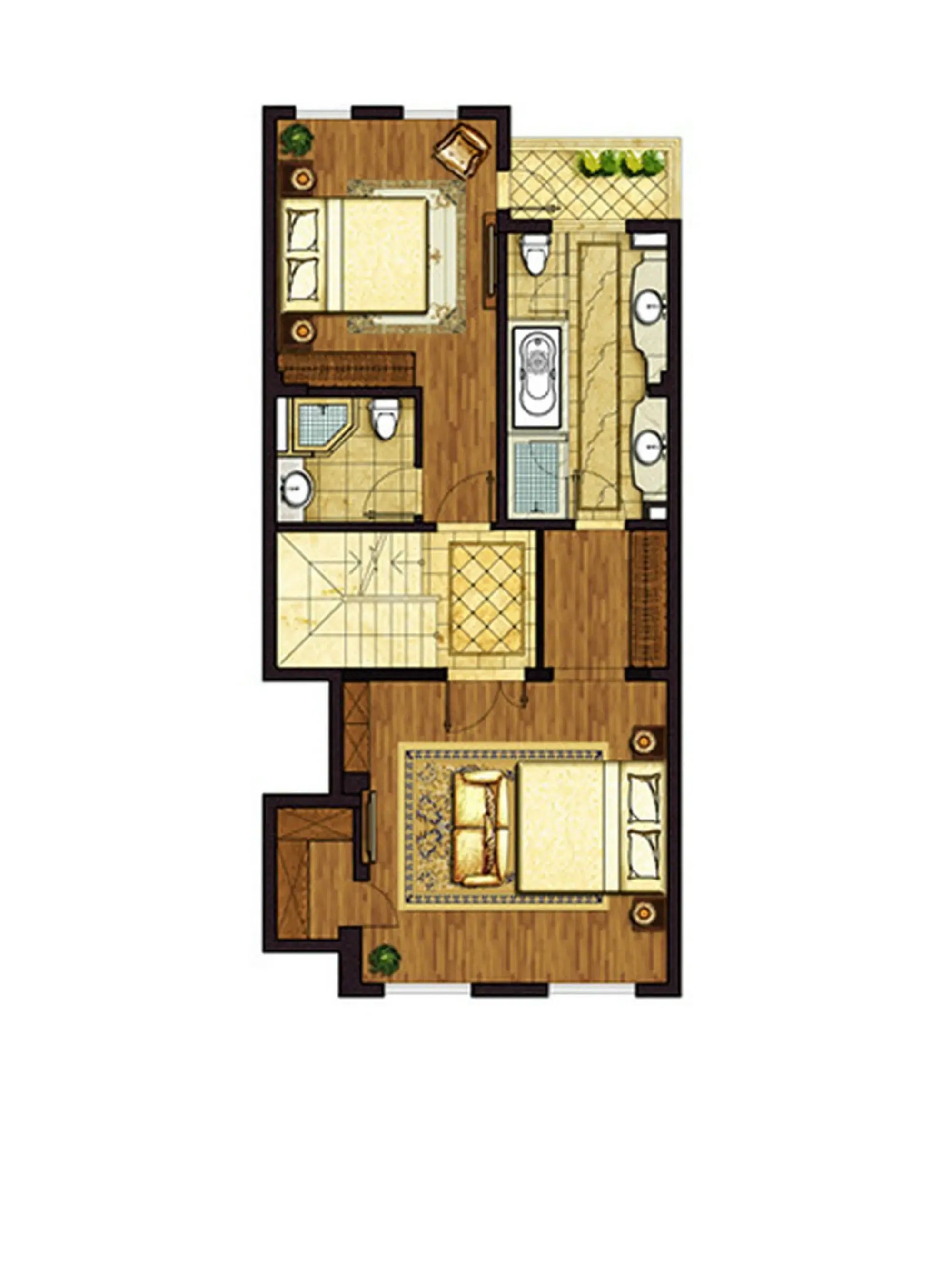 200平5房别墅美式装修清新设计