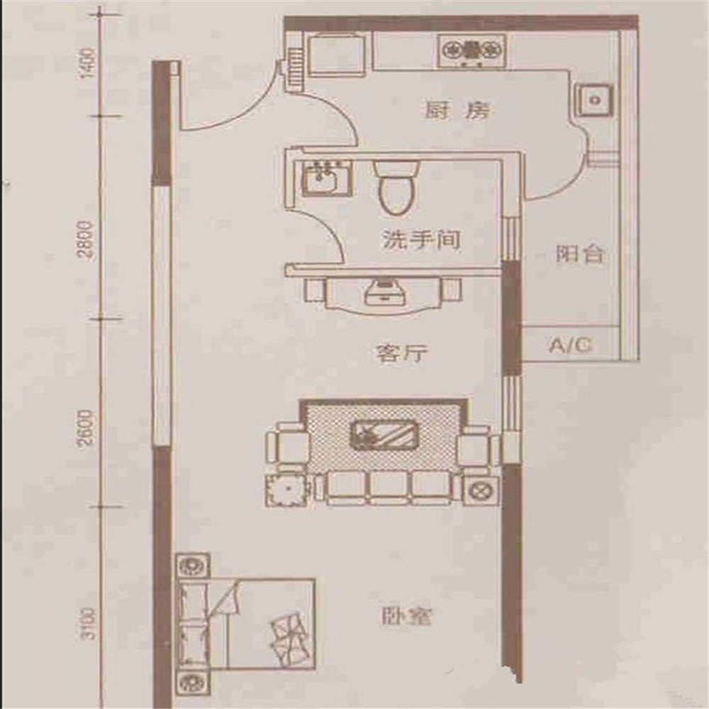 罗马家园-田园风格-一居室