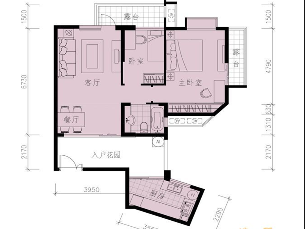 彩叠园-田园风格-二居室