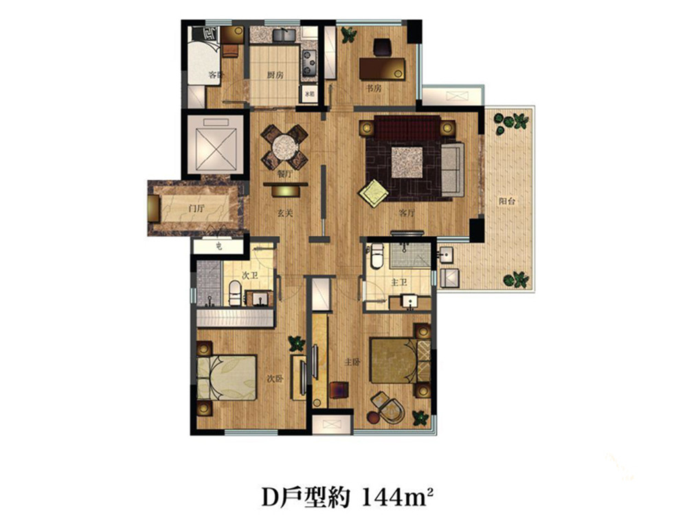 恒熙湖庭现代简约四居室