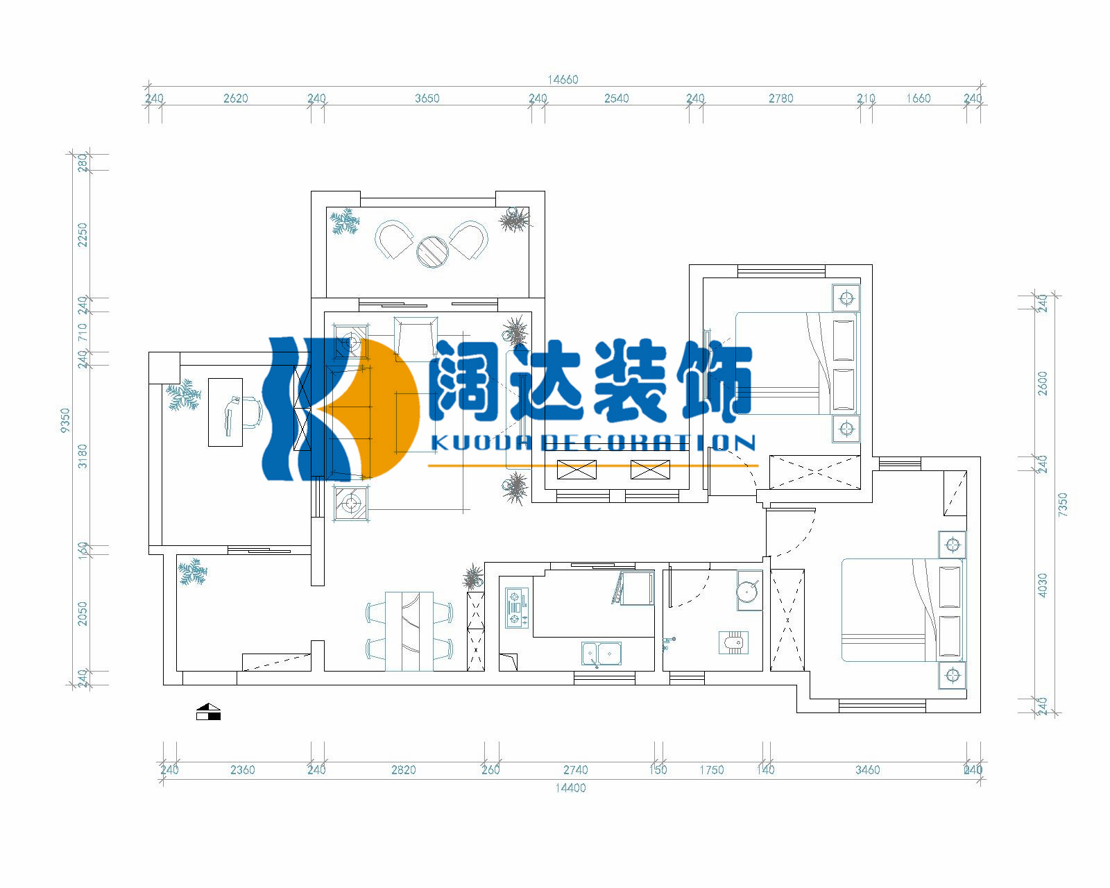 中铁逸都国际-现代简约-二居室