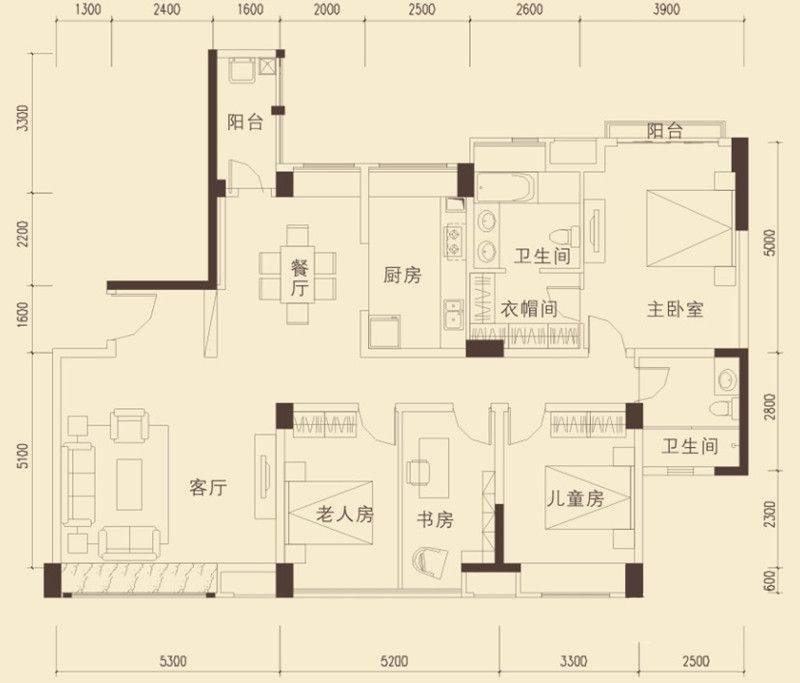 佳兆业广场-简欧风格-三居室