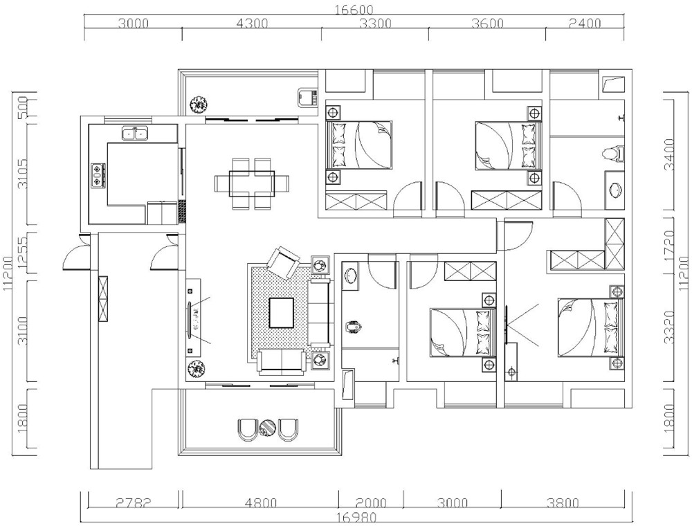 未来方舟160㎡-简欧风格-四居室