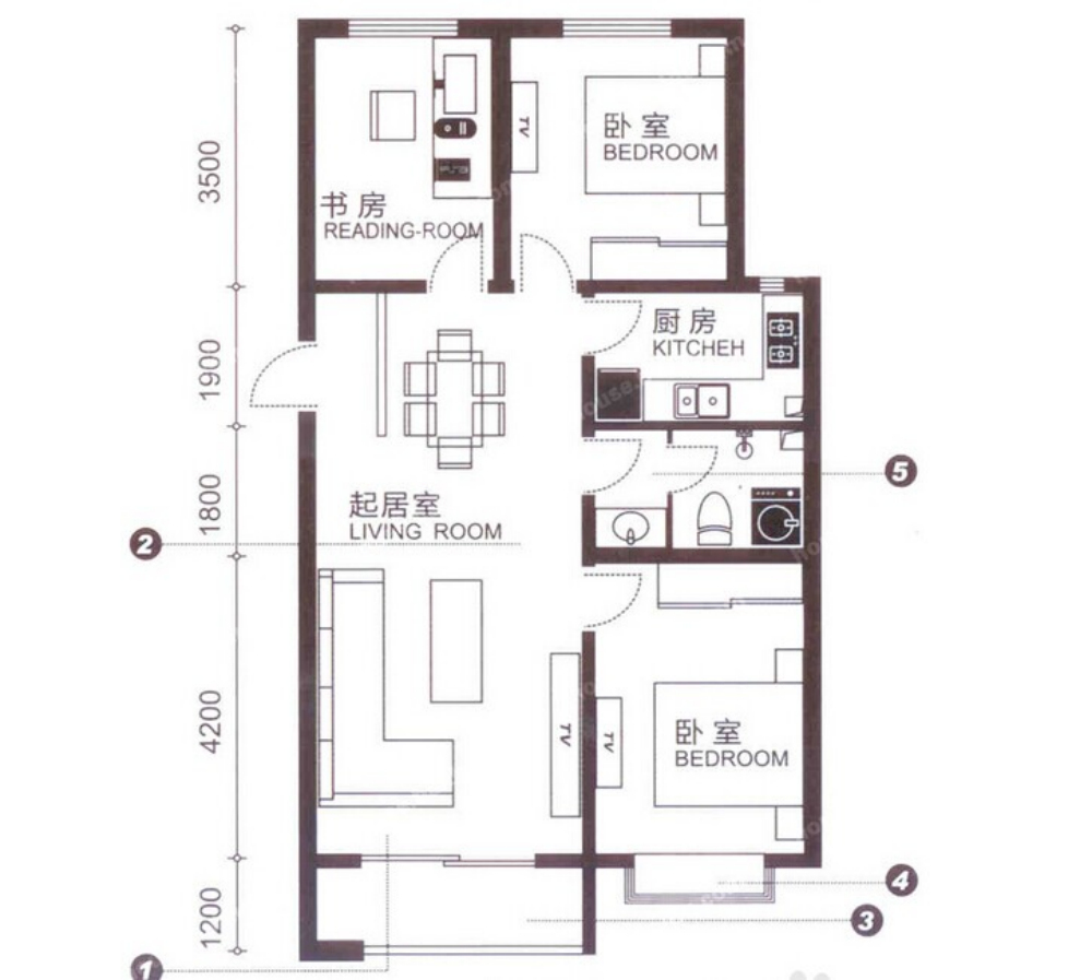 乐从钜隆风度广场-田园风格-三居室