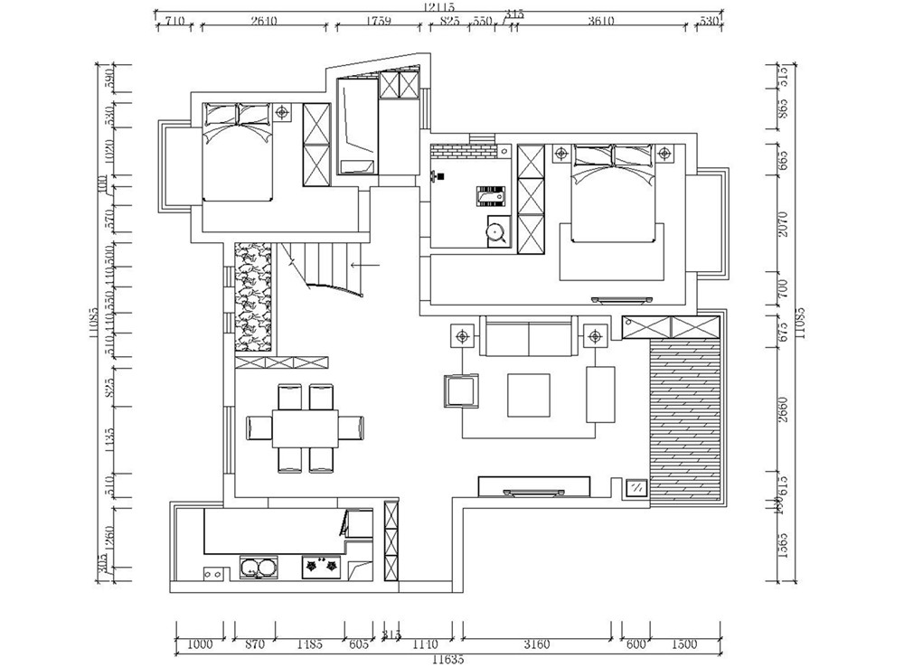 绿湾国际-现代风格-复式楼装修三口之家宽敞居