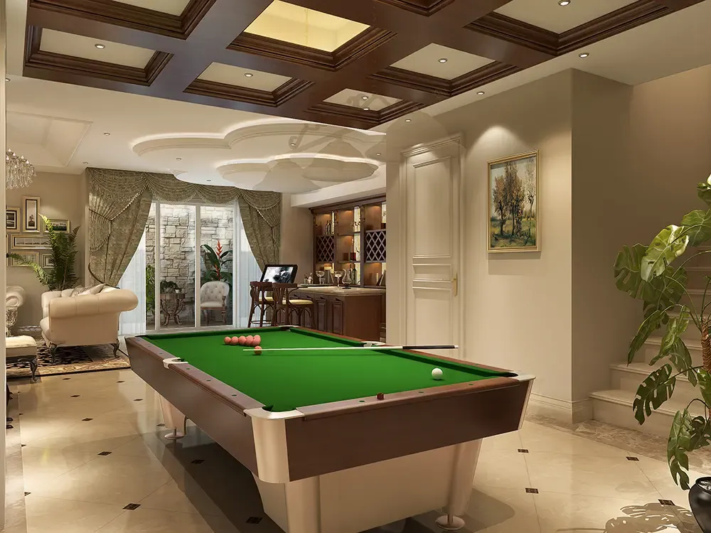 上海红树林赞成铂廷别墅欧美风情别墅装修效果图_350平米65万装修设计