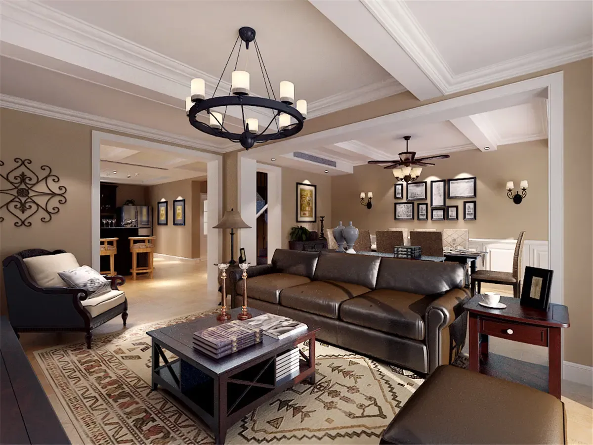 通常使用大量的石材和木饰面装饰;美国人喜欢有历史感的东西,这不仅