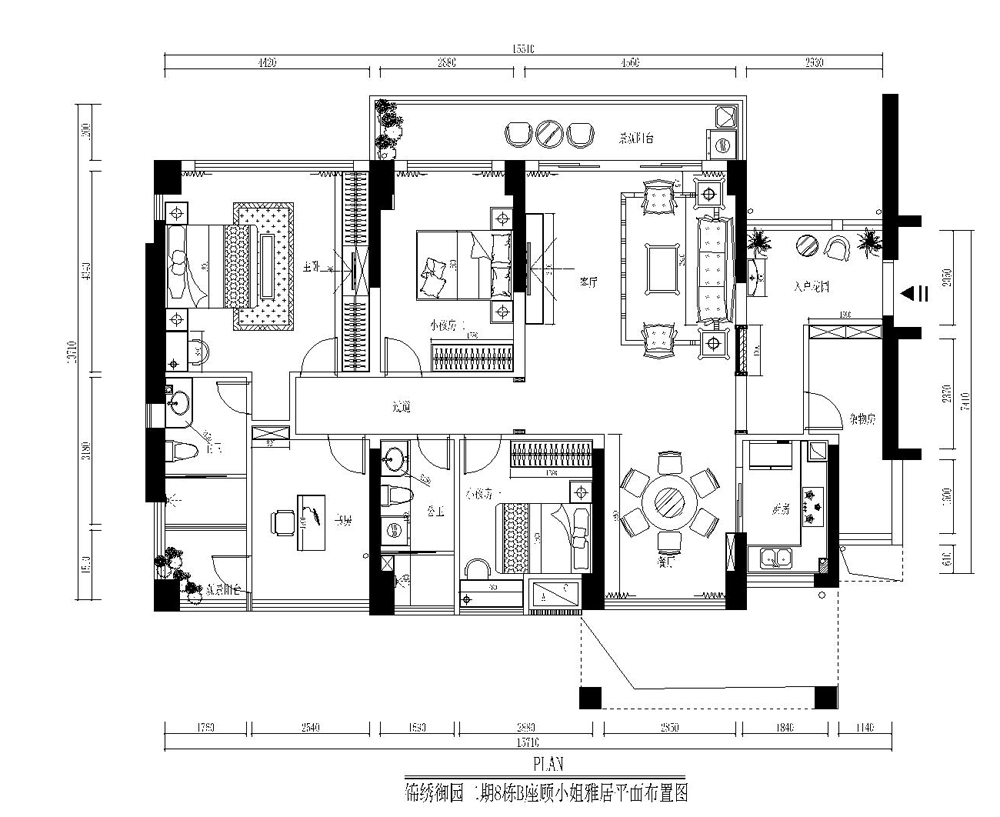锦绣御园二期-四居室-欧式风格装修设计