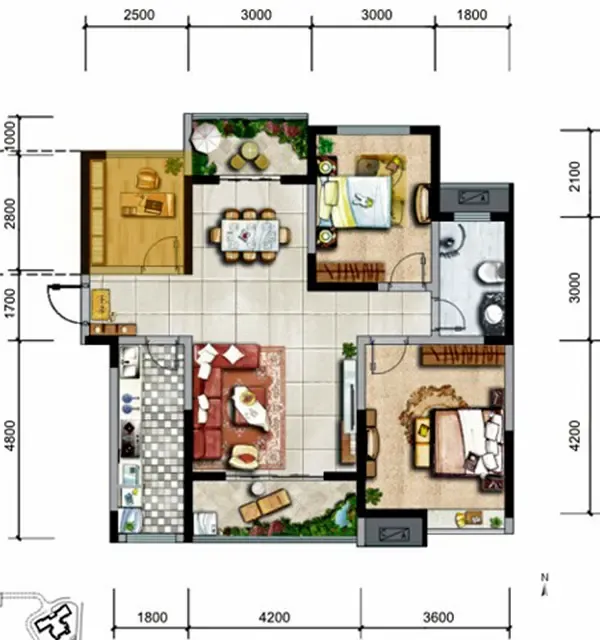 田园风格三居室装修效果图100平米6万田园风格三居室装修案例大全