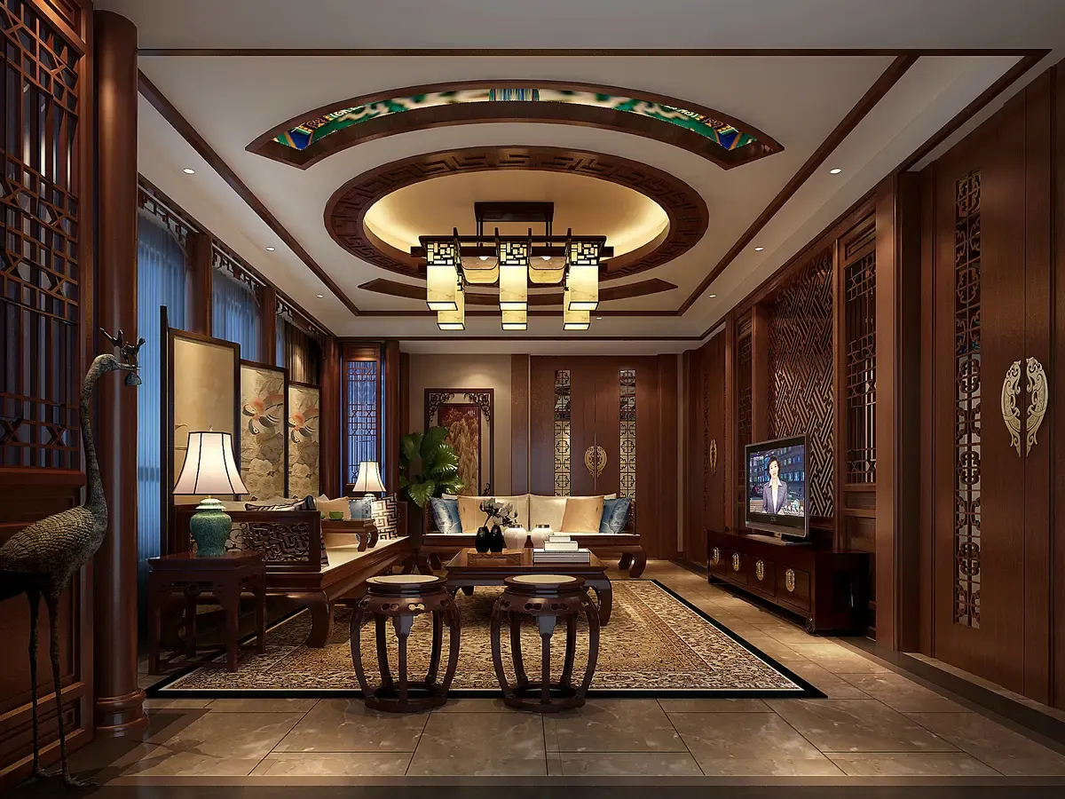 中式风格别墅400平米180万-上海·绿城玫瑰园装修案例-上海房天下家居