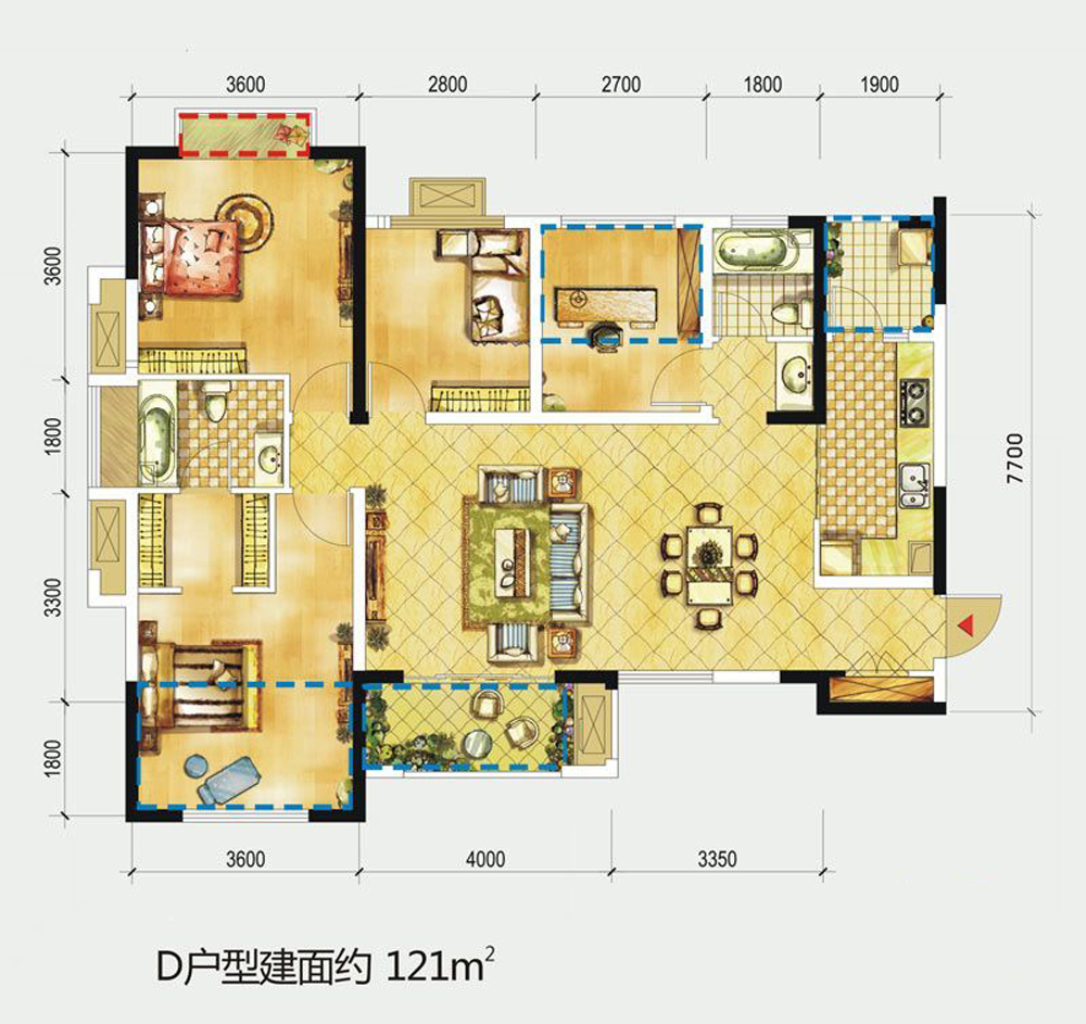 时光俊园-四居室-田园风格