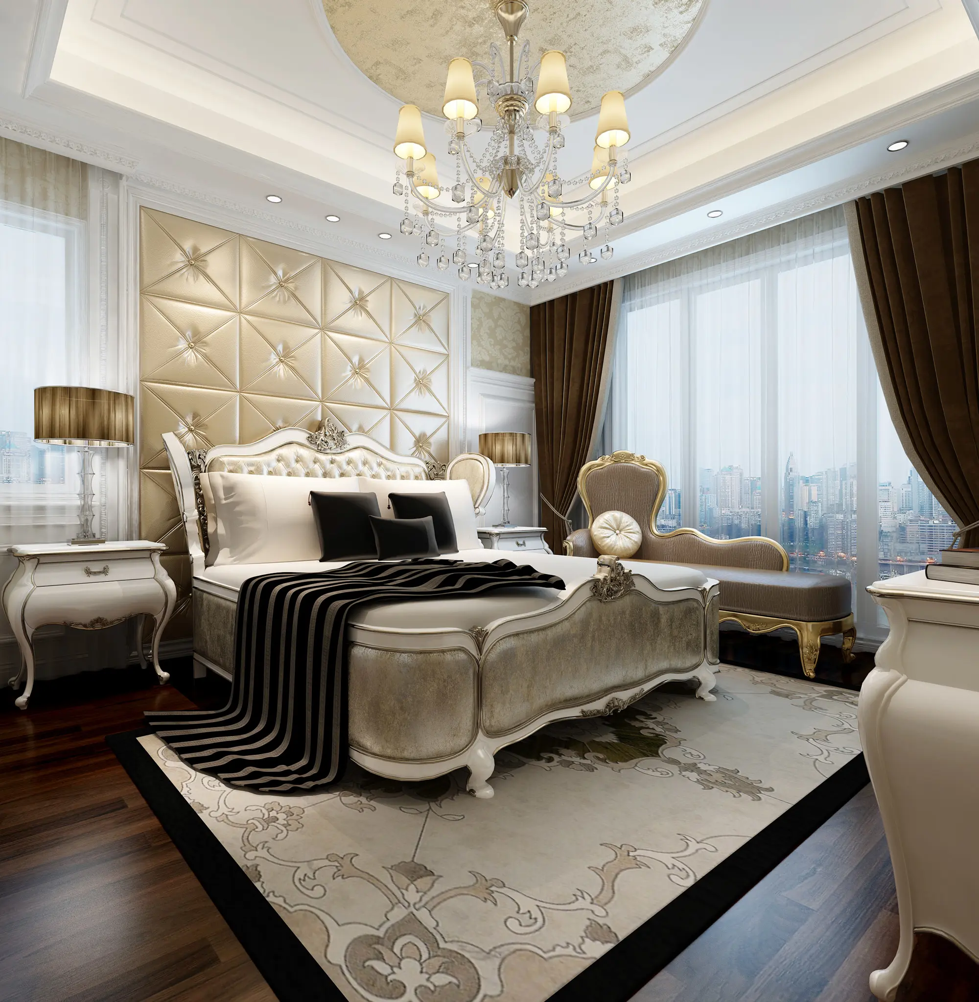 协信阿卡迪亚-三居室-168.00平米-卧室装修效果图