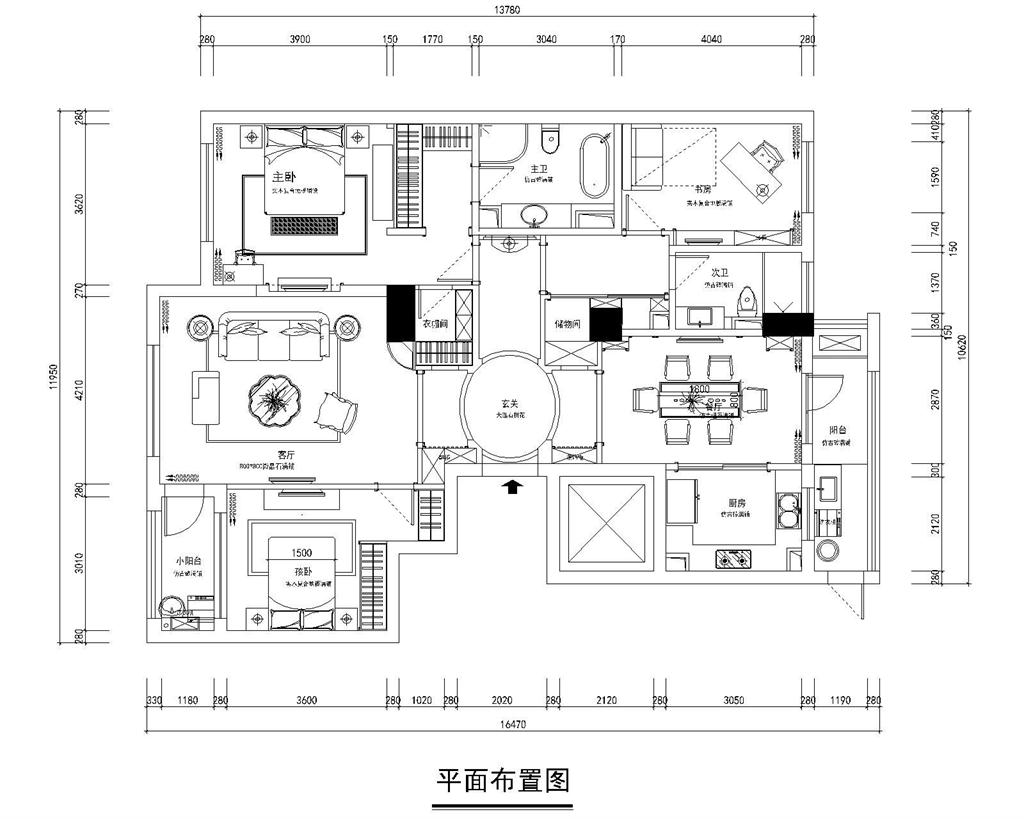 沉稳大气的简欧四居