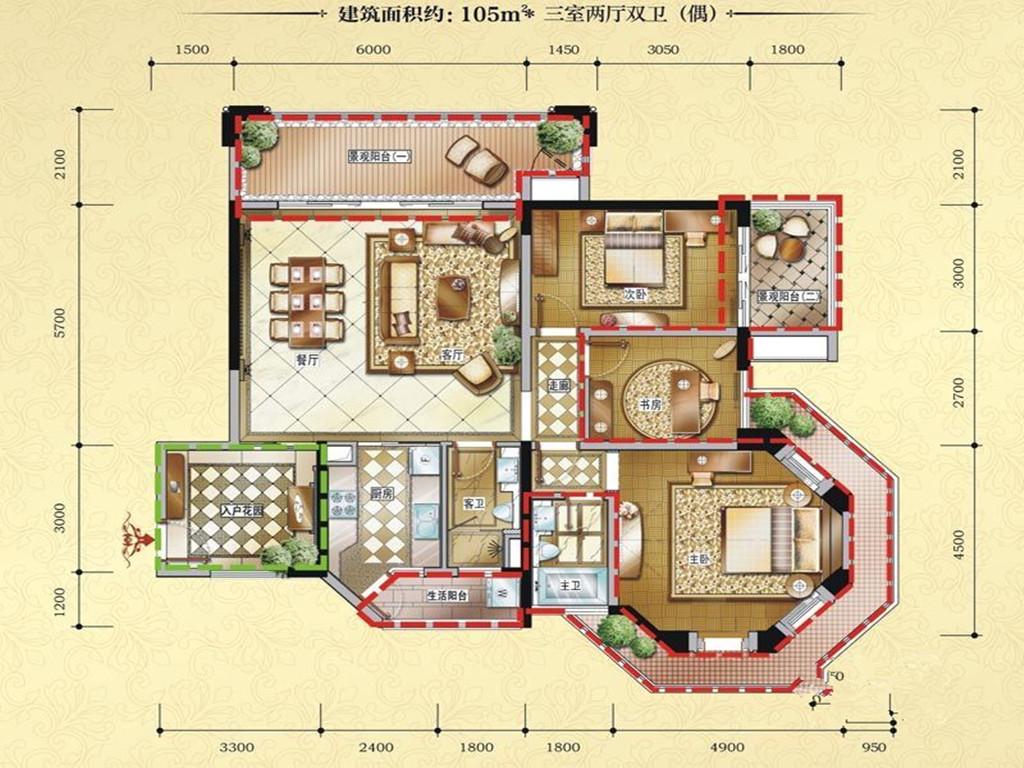 物联港盛世香河-现代简约-三居室