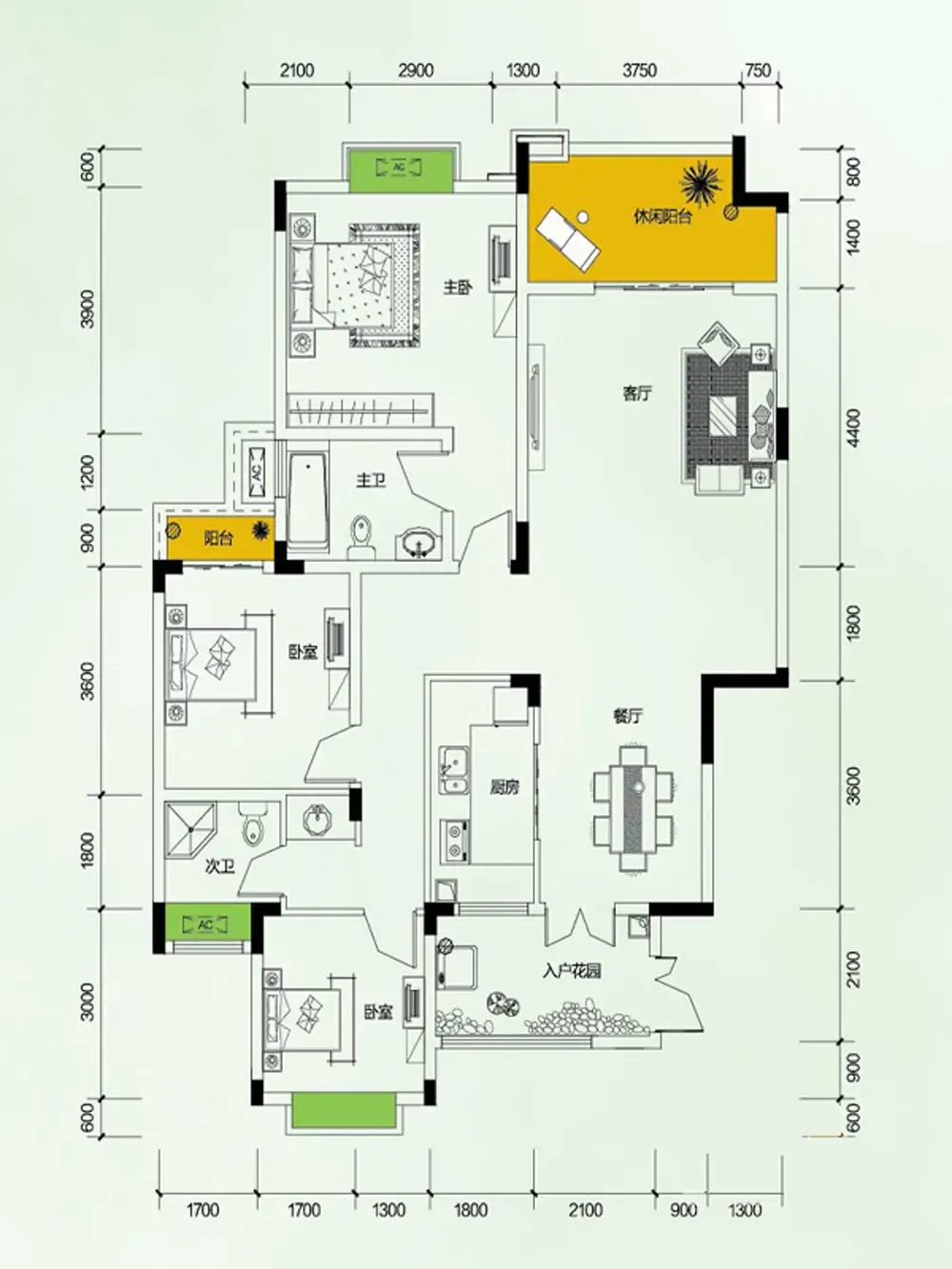 渝高香洲现代简约三居室