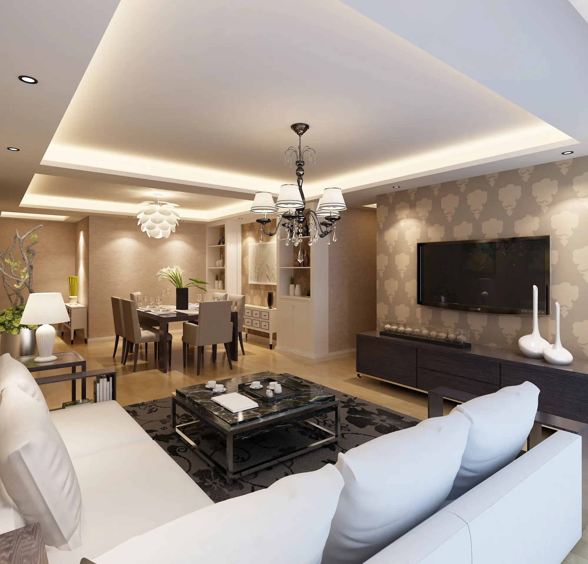 简欧风格复式装修效果图180平米40万简欧风格复式装修案例大全-上海