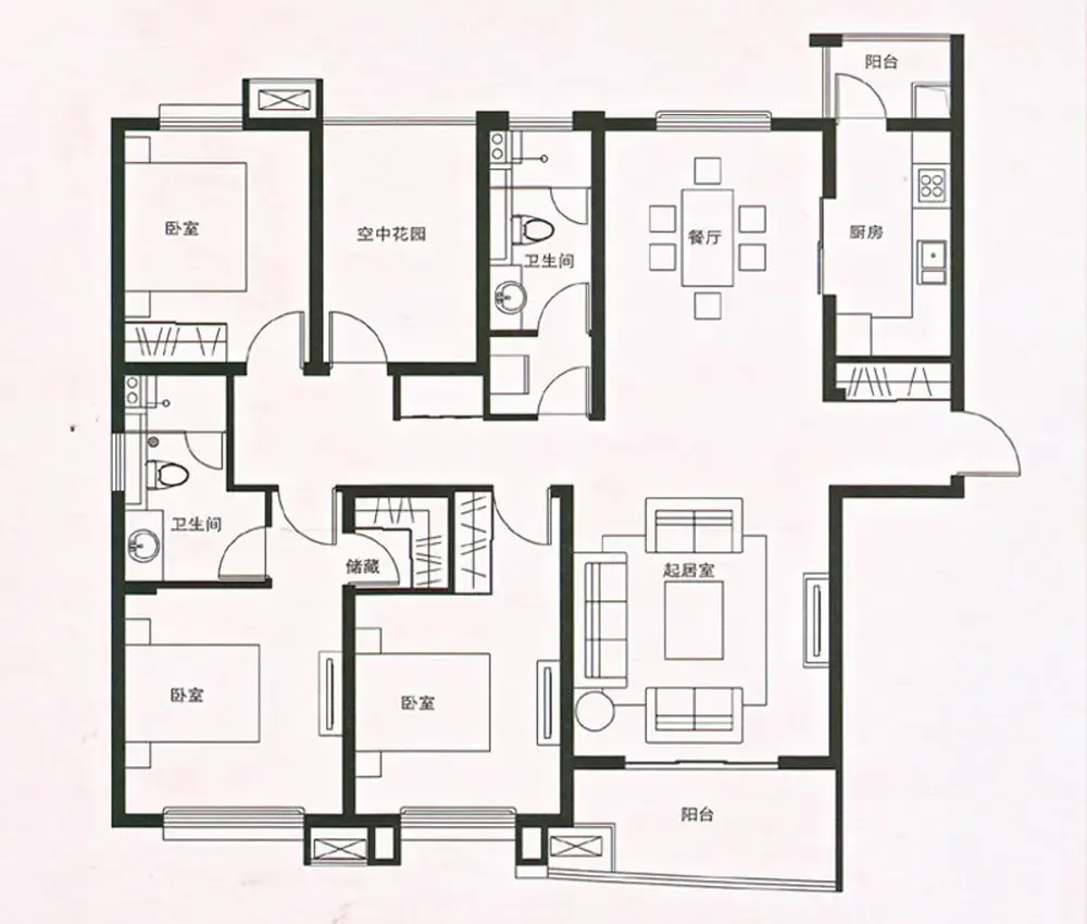 首开班芙春天-简约风格-三居室