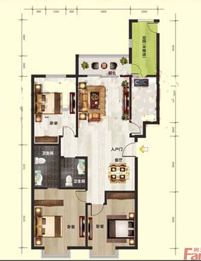 馨雅园3居室设计案例
