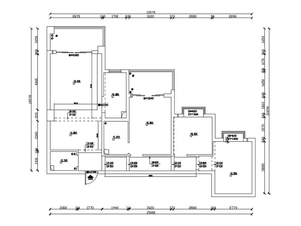富桂华庭-三居室-101.00平米-装修设计