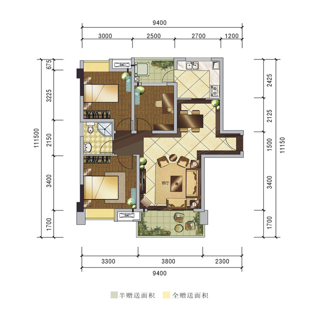 蓝光锦绣城-现代简约-三居室