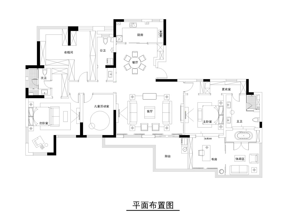 苏州220平公寓房-新古典风格