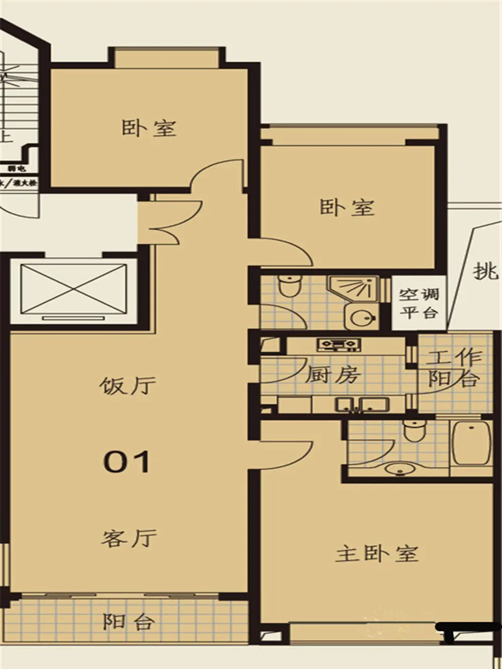 御沁园公寓简欧风格3居室三口之家