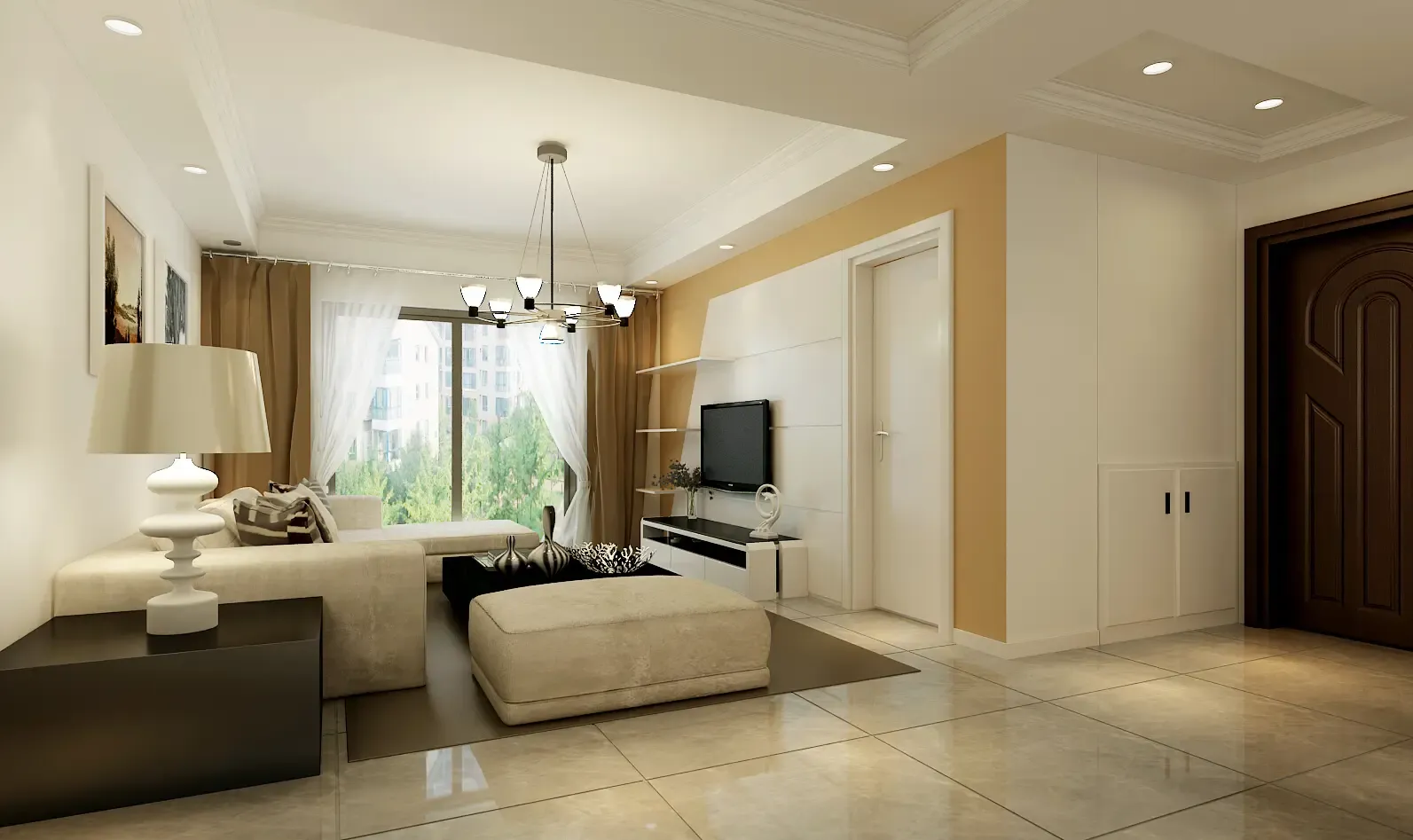 现代简约三居室90平米6.2万-江汽花园装修案例-合肥房天下家居装修网