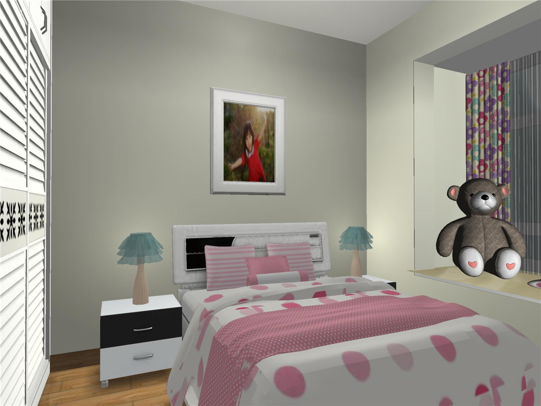 现代简约-二居室-美城云庭3D实景方案
