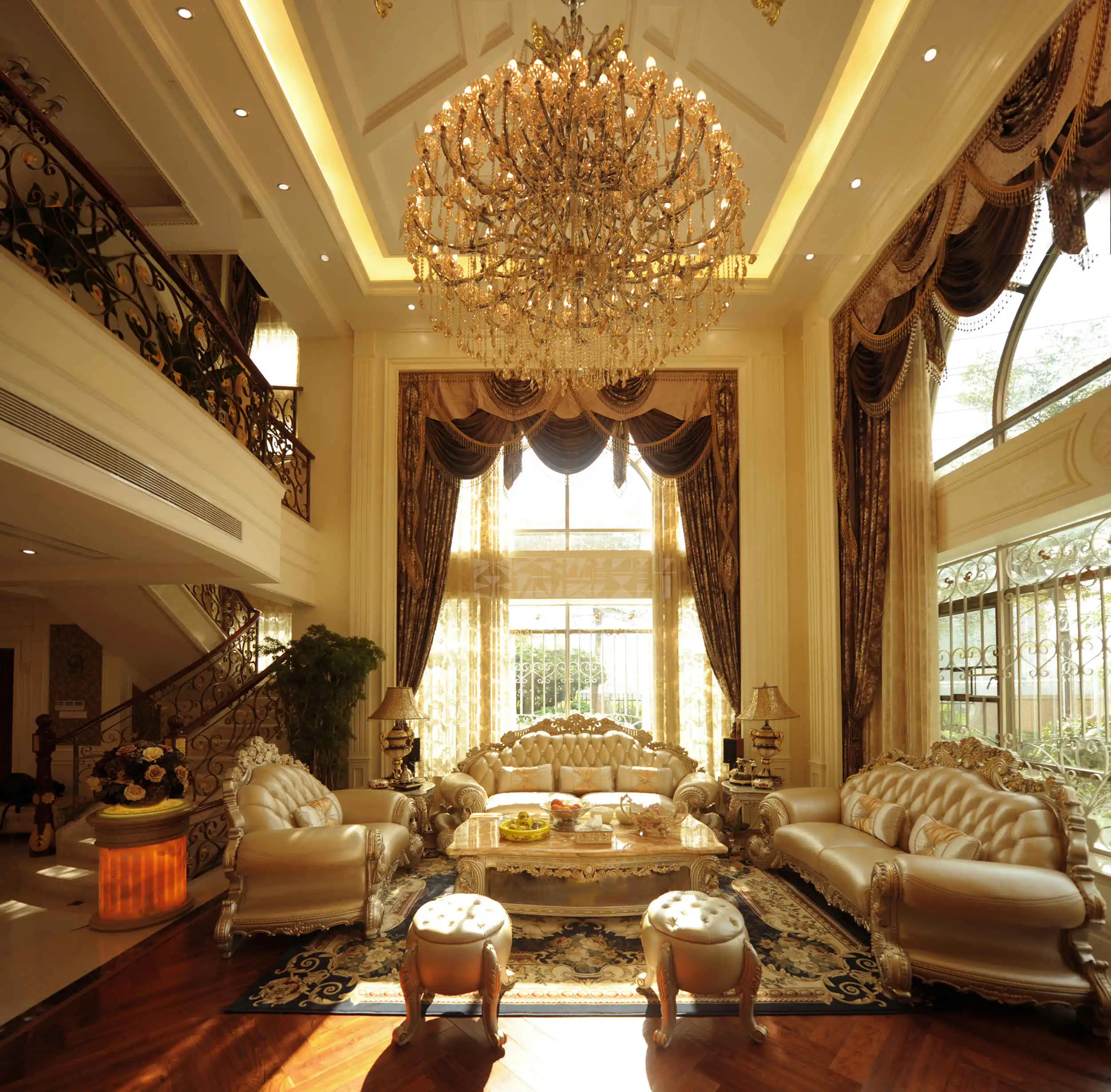 欧美风情别墅500平米100万-公园大地别墅装修案例-深圳房天下家居装修