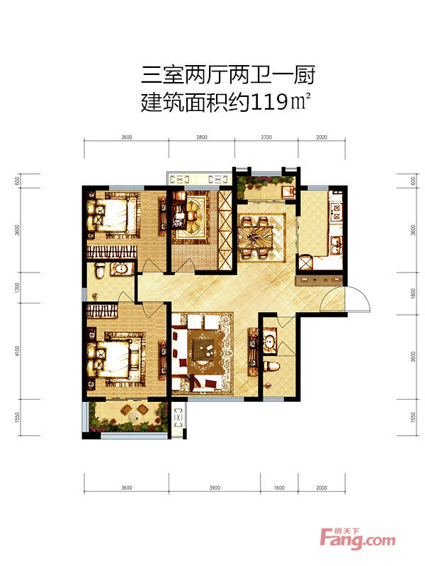 东御兰汀-119-三居室-中式