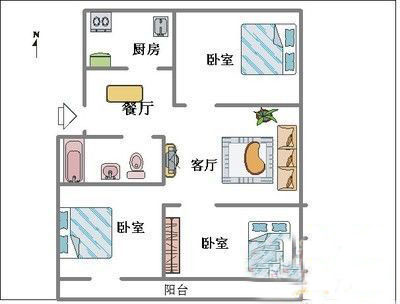 西电公司家属院-三居室-简欧风格