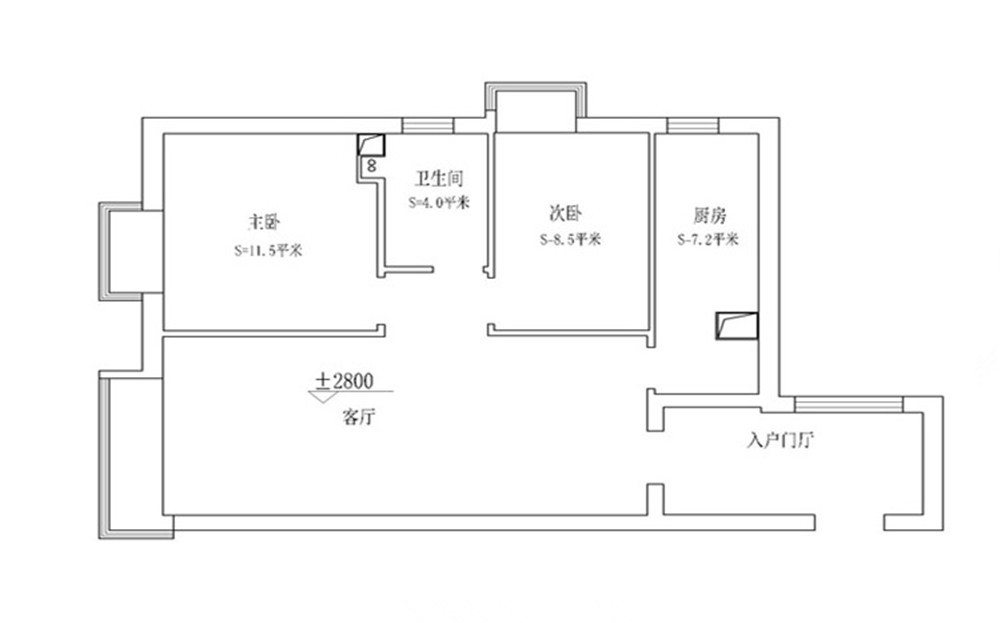 星河湾朗心园-现代简约-88平二居室装修