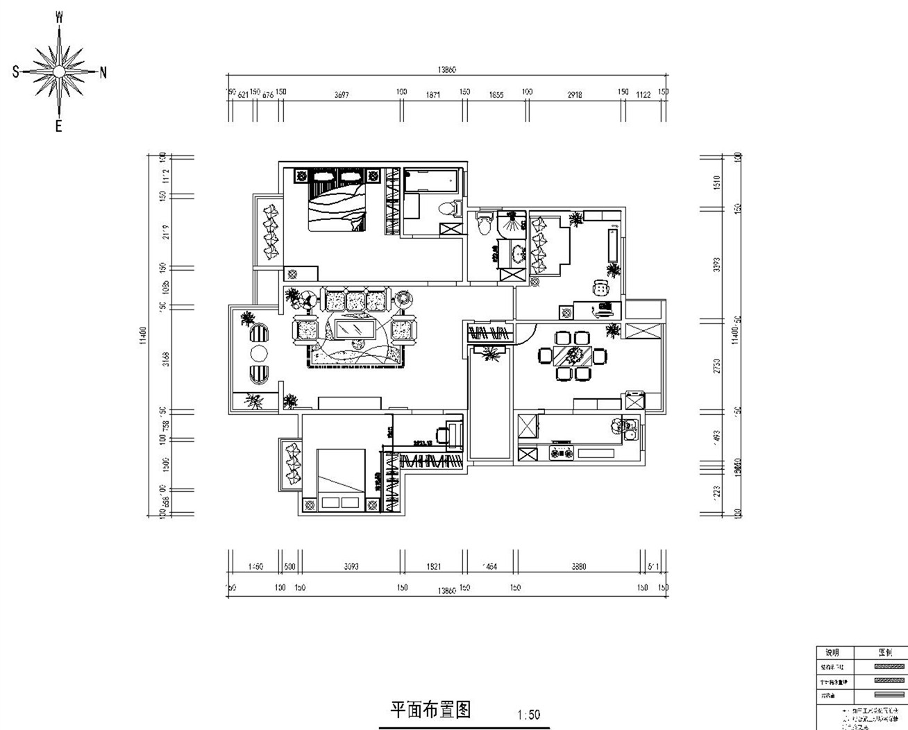 荔富湖畔现代简约-三居室-装修案例