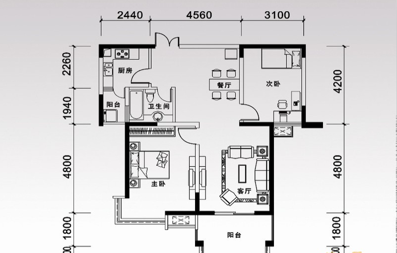 明朗宽敞舒适