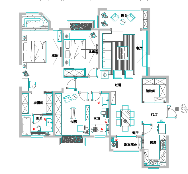 紫薇永和坊-三居室-欧式风格