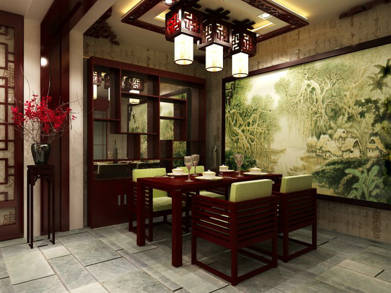 中式风格别墅设计 色彩较中和
