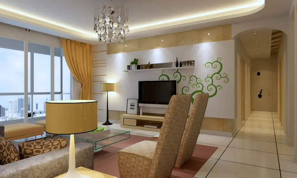 ⑥包水管(厨房,卫生间等);⑦地面找平;⑧腻子粉,乳胶漆;⑨电视背景墙