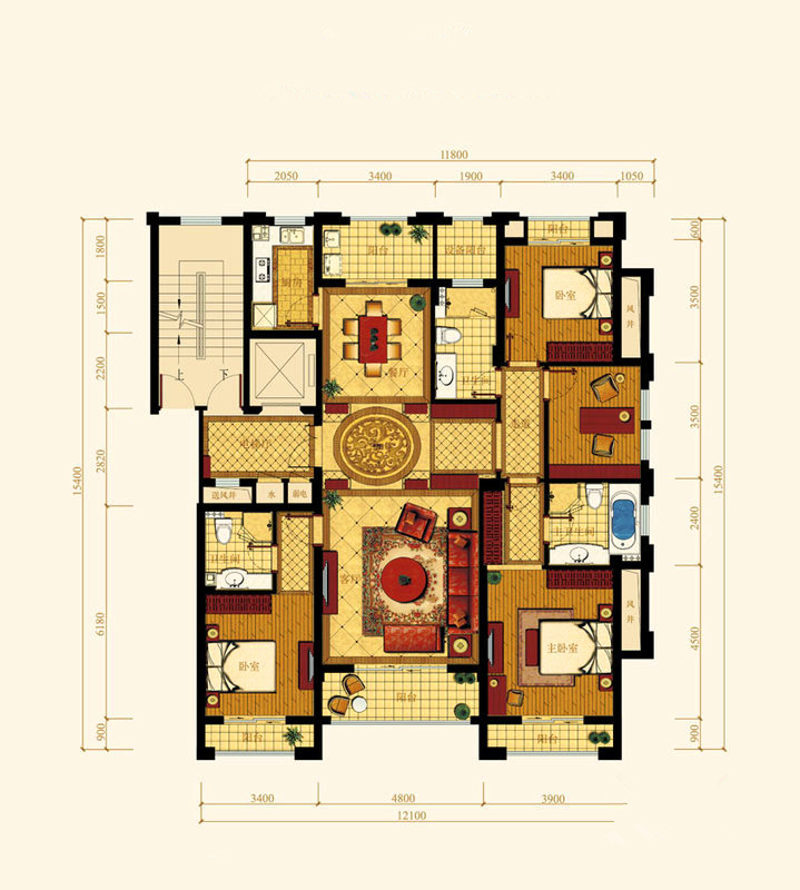 德信泊林印象-东南亚风格-四居室